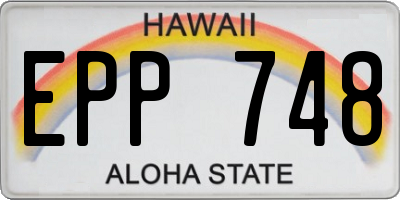 HI license plate EPP748
