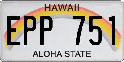 HI license plate EPP751