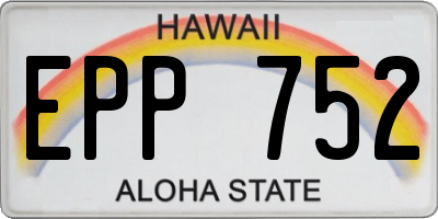 HI license plate EPP752