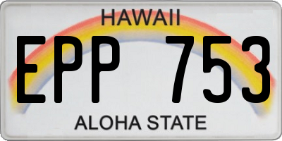 HI license plate EPP753