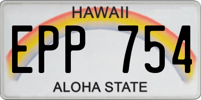HI license plate EPP754