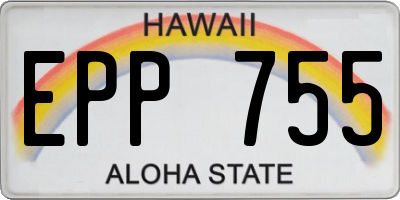 HI license plate EPP755