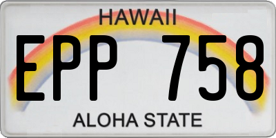HI license plate EPP758