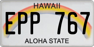 HI license plate EPP767