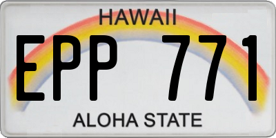 HI license plate EPP771