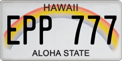 HI license plate EPP777