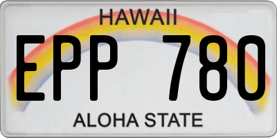 HI license plate EPP780
