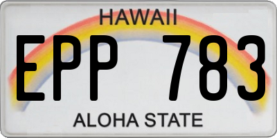 HI license plate EPP783