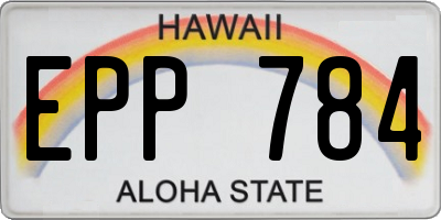 HI license plate EPP784
