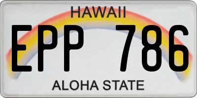 HI license plate EPP786