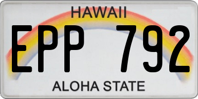 HI license plate EPP792