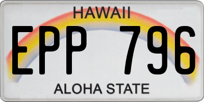HI license plate EPP796