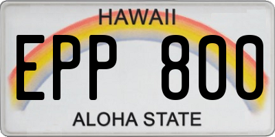 HI license plate EPP800