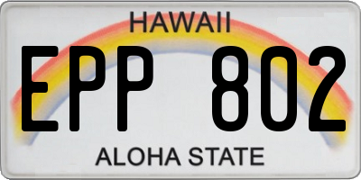 HI license plate EPP802