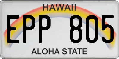 HI license plate EPP805
