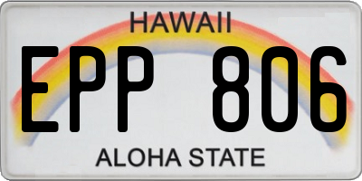 HI license plate EPP806