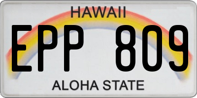 HI license plate EPP809