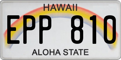 HI license plate EPP810