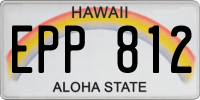 HI license plate EPP812