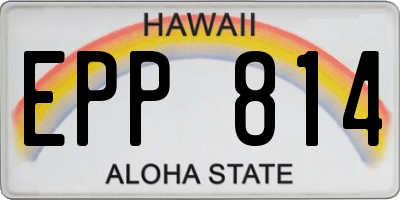 HI license plate EPP814