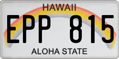 HI license plate EPP815