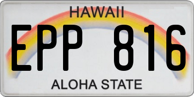 HI license plate EPP816