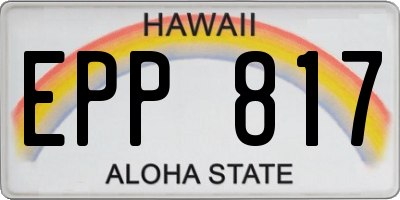 HI license plate EPP817