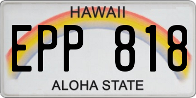 HI license plate EPP818