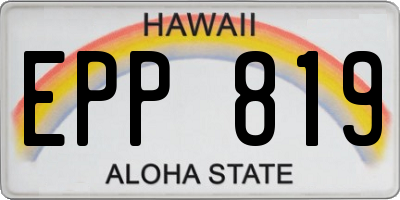 HI license plate EPP819