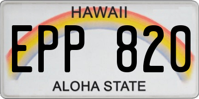 HI license plate EPP820