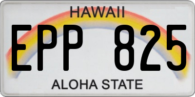HI license plate EPP825