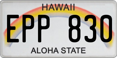 HI license plate EPP830