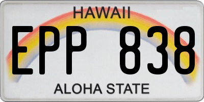 HI license plate EPP838