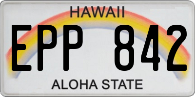 HI license plate EPP842