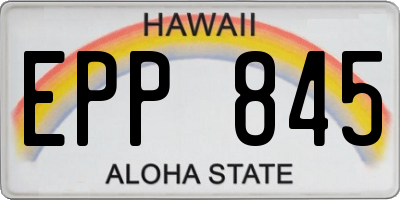 HI license plate EPP845