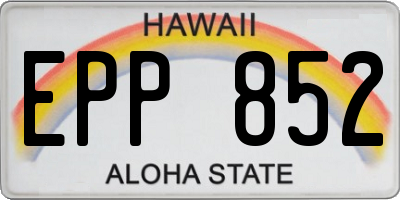 HI license plate EPP852