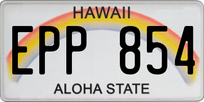 HI license plate EPP854