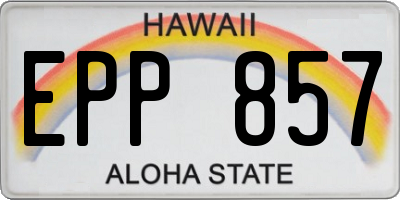 HI license plate EPP857
