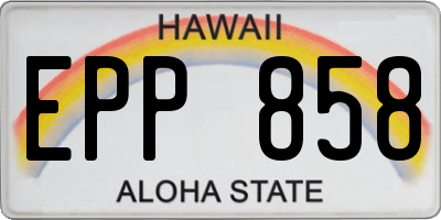 HI license plate EPP858