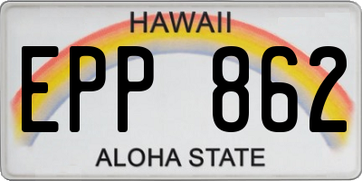 HI license plate EPP862