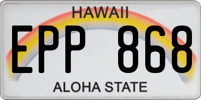 HI license plate EPP868