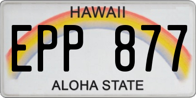 HI license plate EPP877