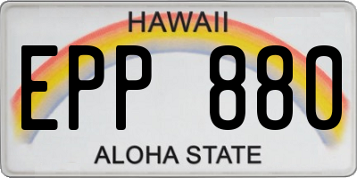 HI license plate EPP880