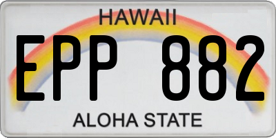 HI license plate EPP882