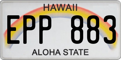 HI license plate EPP883