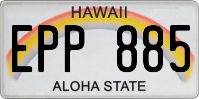 HI license plate EPP885