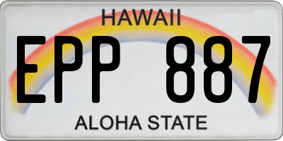 HI license plate EPP887