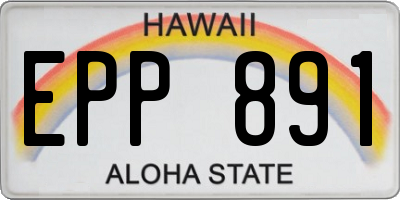 HI license plate EPP891