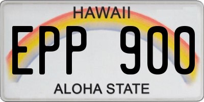 HI license plate EPP900
