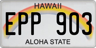 HI license plate EPP903